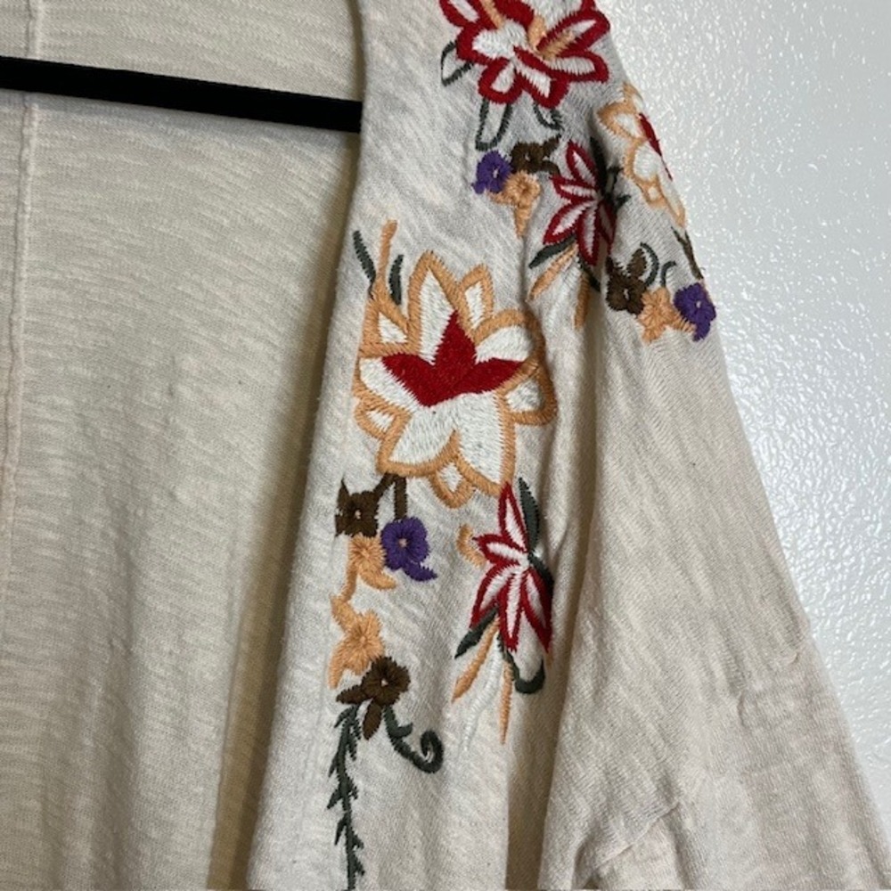 UMGEE Med/L Embroidered Kimono Cardigan Open Front Flowy Duster Floral Boho - Picture 8 of 14